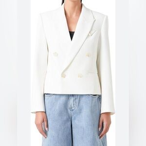 GREY LAB Women’s Ivory Double-Breasted Blazer